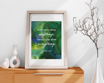 Philippians 4:6 Bible Verse Wall Art | Christian Printable | Scripture Art Download | Do Not Be Anxious | Faith Decor | Bible Quote
