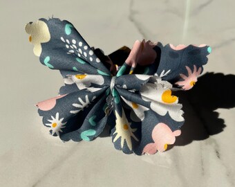 Handmade Cotton Butterfly Hair Clip: Girl's Whimsical Bow