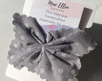 Handmade Cotton Butterfly Hair Clip: Girl's Polka Dot Bow