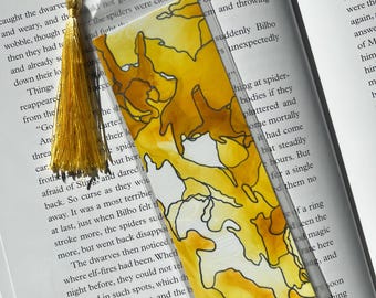 Hand-Painted Alcohol Ink Bookmark: Abstract Art Gift for Book Lovers