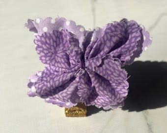 Handmade Cotton Butterfly Hair Clip: Girl's Whimsical Bow