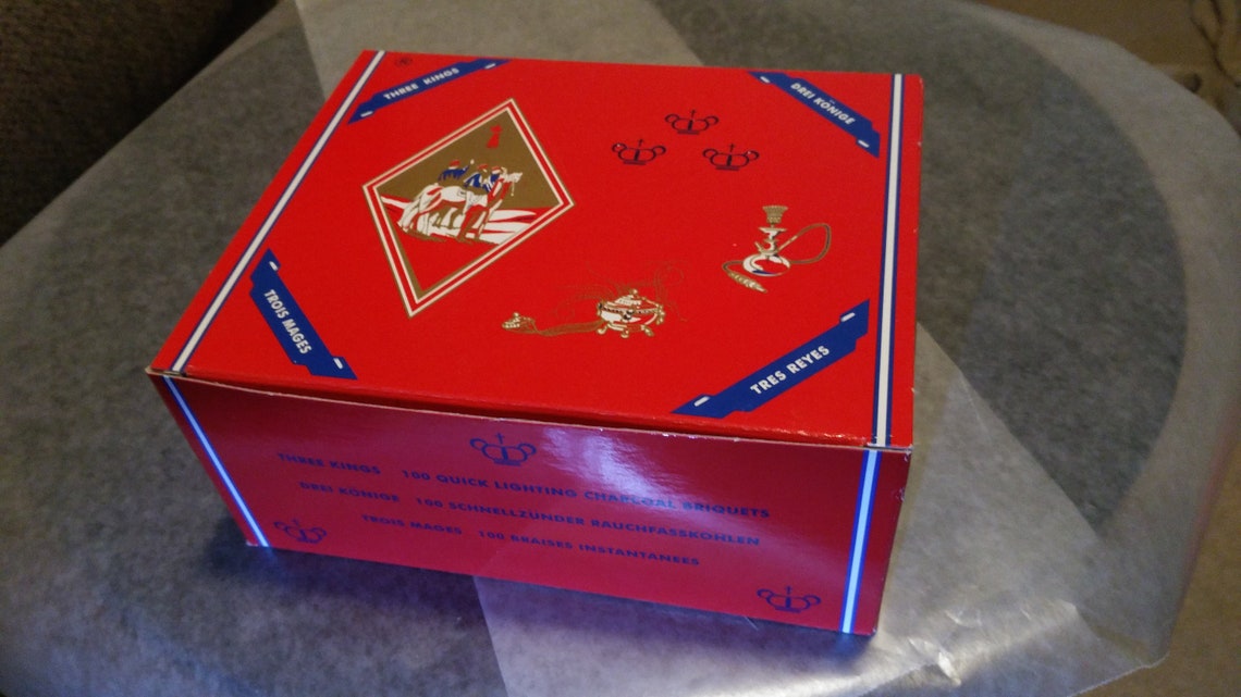 Box of Three Kings Quick Lighting Charcoal Briquettes 100 33mm Pieces