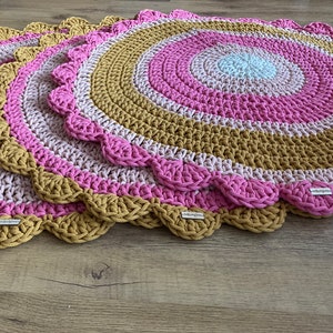 Crochet Rug | Round Rug | Handmade rug | Floor Rug | Doily Rug | Scandinavian Rug | Washable Rug | Housewarming Gift | Cotton Rug |