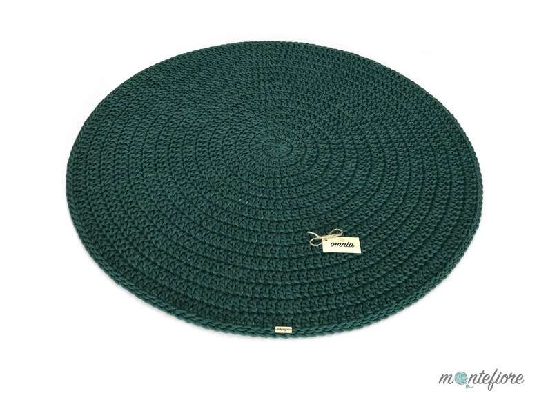 Handmade Rug Crochet Rug Round Cotton Rug Floor Rug Scandinavian Rug Carpet Cotton Rug Rug Circle Bathroom Rug Rug Round zdjęcie 3