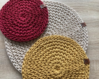 Round Placemats | Mug Rug| Table mats round | Placemats | Round Coasters | Cotton Table Mats | Dinner Table Mats