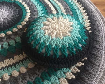 Round Pillow | Boho Pillow | Pillow Cover | Square Pillow | Crochet Pillow | Crochet Cushion | Pretty Cushion | Handmade Home Decor