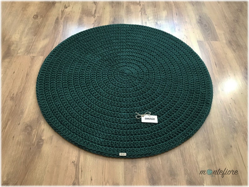 Handmade Rug Crochet Rug Round Cotton Rug Floor Rug Scandinavian Rug Carpet Cotton Rug Rug Circle Bathroom Rug Rug Round zdjęcie 2