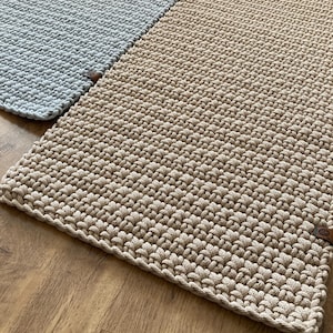 Custom Rectangle Rug – Handmade Crochet Carpet, Durable & Soft
