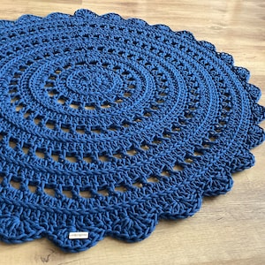 Handmade Crochet Round Rug: Braided Cotton Scandinavian Style