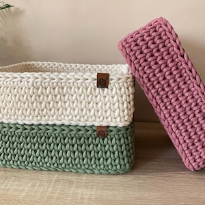 Storage basket | Handmade basket | Crochet basket | Cotton basket | Gift basket |  Decorative basket | Baskets | Rectangular Basket