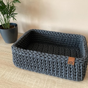 Storage basket | Handmade basket | Crochet basket | Cotton basket | Gift basket |  Decorative basket | Baskets | Rectangular Basket