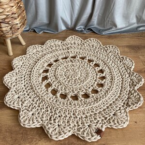 Custom Round Rug – Handmade Crochet Circle Carpet in Many Colors