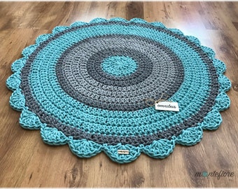 Crochet Rug | Round Rug | Handmade rug | Floor Rug | Doily Rug | Scandinavian Rug | Washable Rug | Housewarming Gift | Cotton Rug |