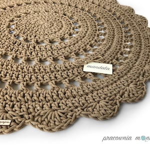 Custom Size Round Rug – Crochet Cotton Carpet, Handmade to Order