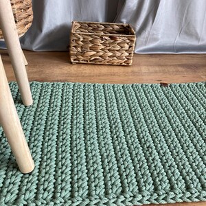 Handmade Rectangle Rug – Crochet Carpet, Sustainable Cotton