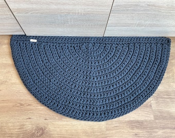 Handmade Crochet Half-Moon Rug – Cotton Semicircle Mat