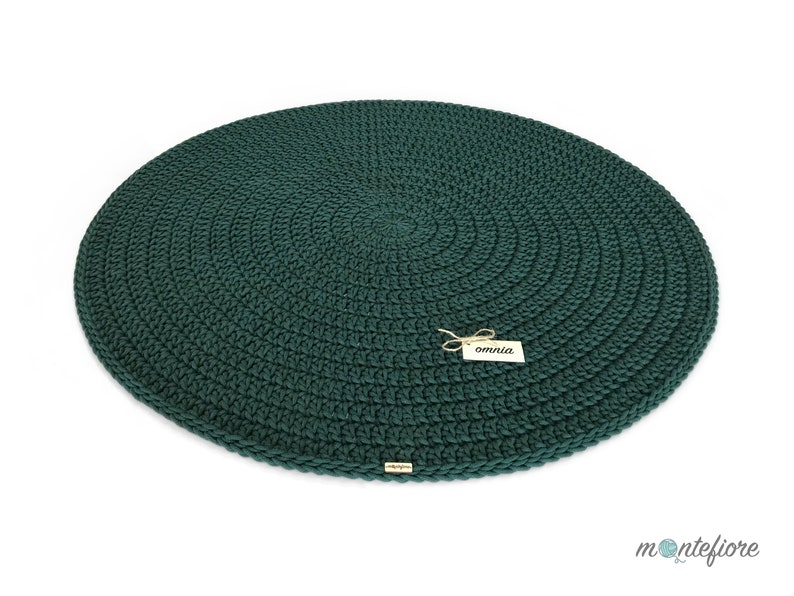 Handmade Rug Crochet Rug Round Cotton Rug Floor Rug Scandinavian Rug Carpet Cotton Rug Rug Circle Bathroom Rug Rug Round zdjęcie 4