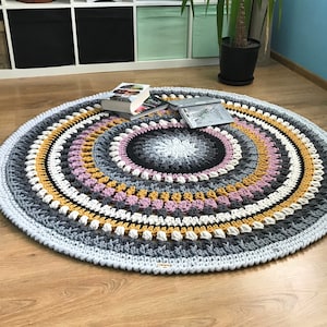 Handmade Rug | Crochet Rug | Boho Rug | Washable Cotton Rug | Natural Carpet | Cotton Cord Rug | Modern Rug | Floor Rug | Scandinavian Rug