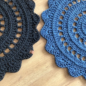 Natural Cotton Round Rug – Crochet Floor Decor for Minimalist Interiors