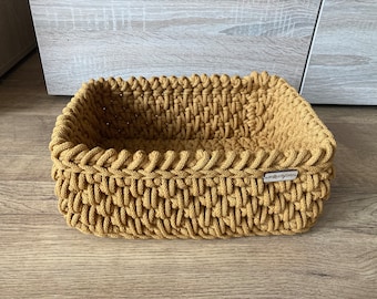 Storage basket | Handmade basket | Crochet basket | Cotton basket | Gift basket |  Decorative basket | Baskets | Rectangular Basket