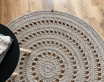 Handmade Rug | Crochet Rug | Round Rug | Boho Rug | Floor Rug | Scandinavian Rug | Carpet | | Cotton Rug | Gift Rug | Doily Rug