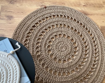 Handmade Rug | Crochet Rug | Round Rug | Boho Rug | Floor Rug | Scandinavian Rug | Carpet | | Cotton Rug | Gift Rug | Doily Rug