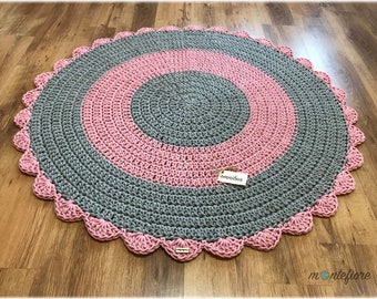 Crochet tapis | Tapis rond | Tapis de pépinière | Tapis de chambre d'enfants | Cadeau de pendaison de crémaillère | Tapis de coton | Tapis