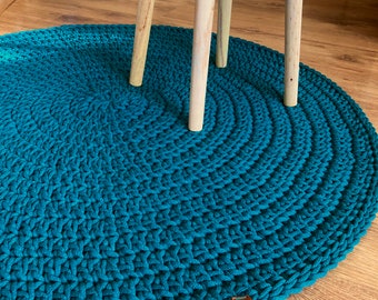 Handmade Rug | Crochet Rug | Round Cotton Rug | Floor Rug | Scandinavian Rug | Carpet | Cotton Rug | Rug Circle | Bathroom Rug | Rug Round