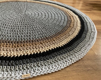 Round Rug | Handmade Rug | Boho Rug | Handwoven Rug | Scandi Rug | Circle Rug | Rugs for Bedroom | Crochet Rug | Washable Rugs | Custom Rugs