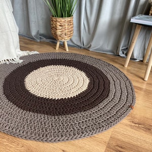 Round Rug | Handmade Rug | Boho Rug | Handwoven Rug | Scandi Rug | Circle Rug | Rugs for Bedroom | Crochet Rug | Washable Rugs | Custom Rugs