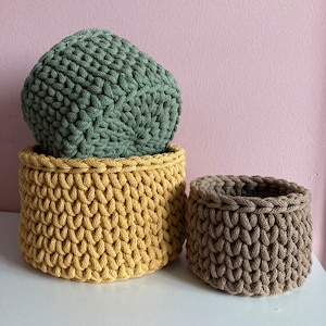 Storage basket | Handmade basket | Crochet basket | Cotton basket | Gift basket |  Decorative basket | Baskets
