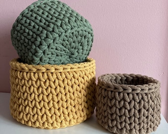 Panier de rangement | Panier fait main | Panier au crochet | Panier en coton | Panier cadeau | Panier décoratif | Paniers