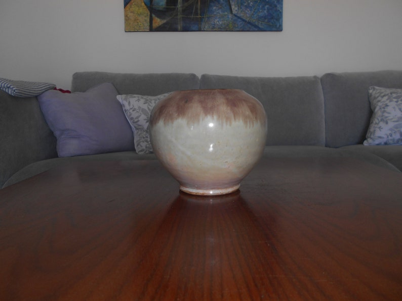 Midcentury art Nouveau brown ceramic vase ceramika WILENSKA TORUN Poland ceramic year ca 1950-60