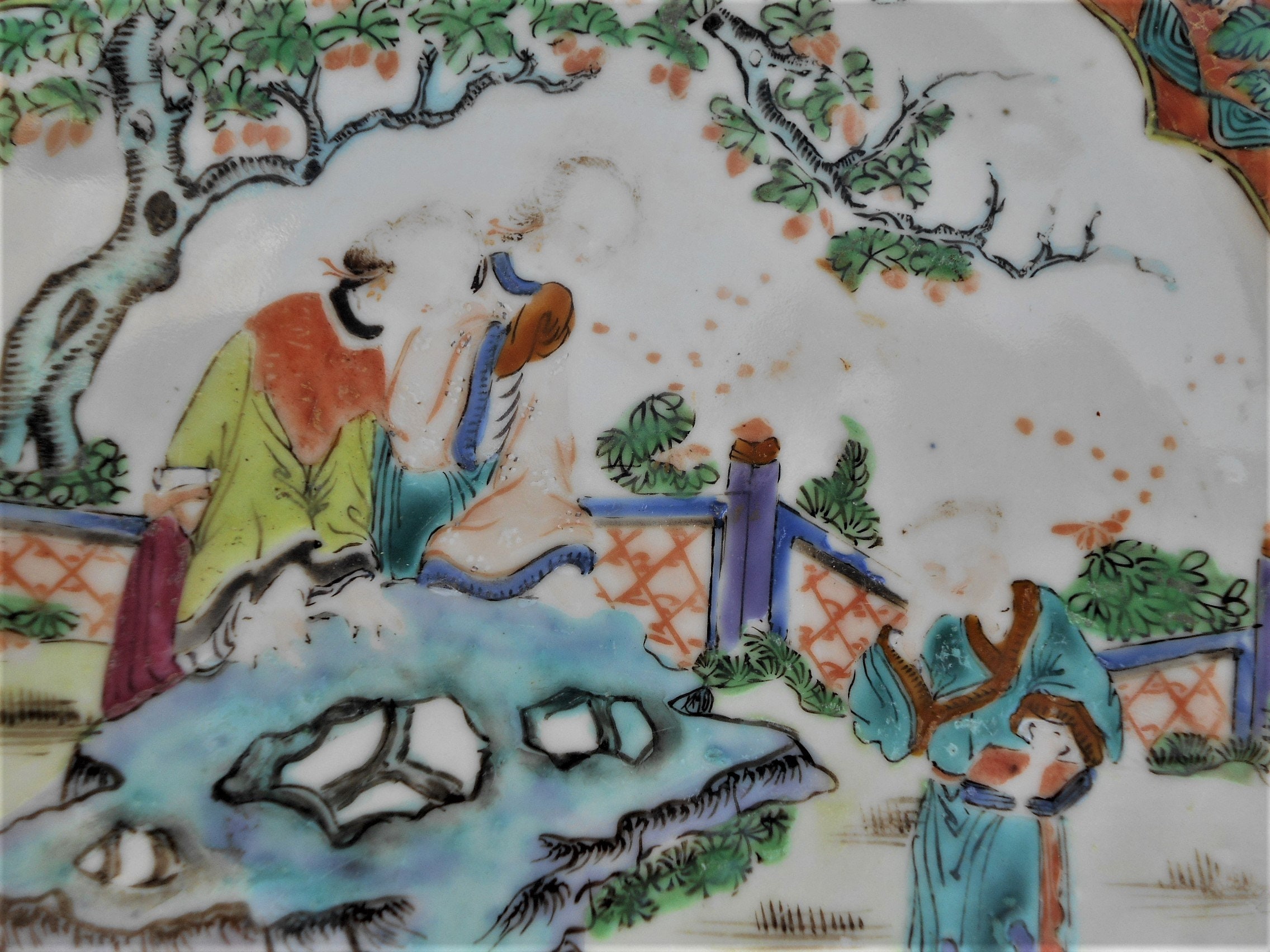 中国瓷器. 19th century antique famille rose plate China DHL Etsy