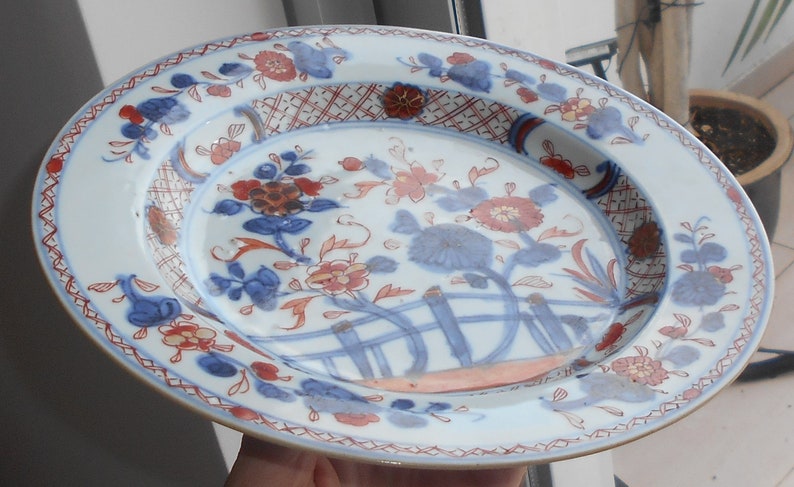 \u4e2d\u56fd\u4f0a\u7281\u74f7\u5668 . Free shipping Antique chinese porcelain plate 18th century antique imari landscape plate \u4e2d\u56fd\u8336\u7897 18th century China Imari plate