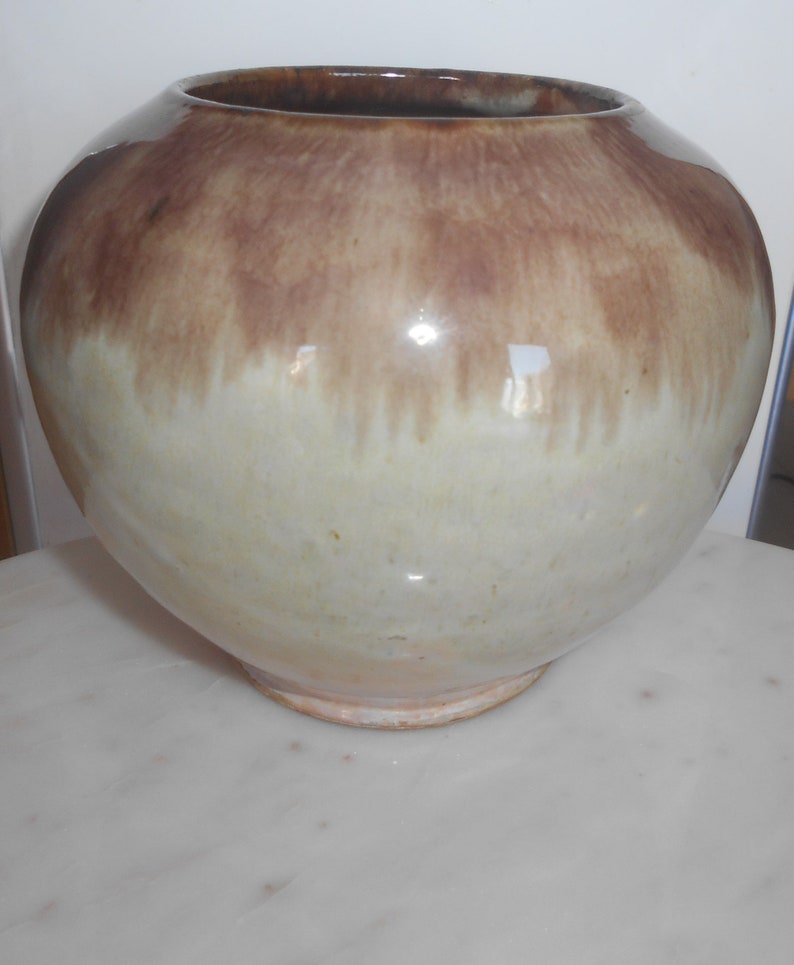 Midcentury art Nouveau brown ceramic vase ceramika WILENSKA TORUN Poland ceramic year ca 1950-60