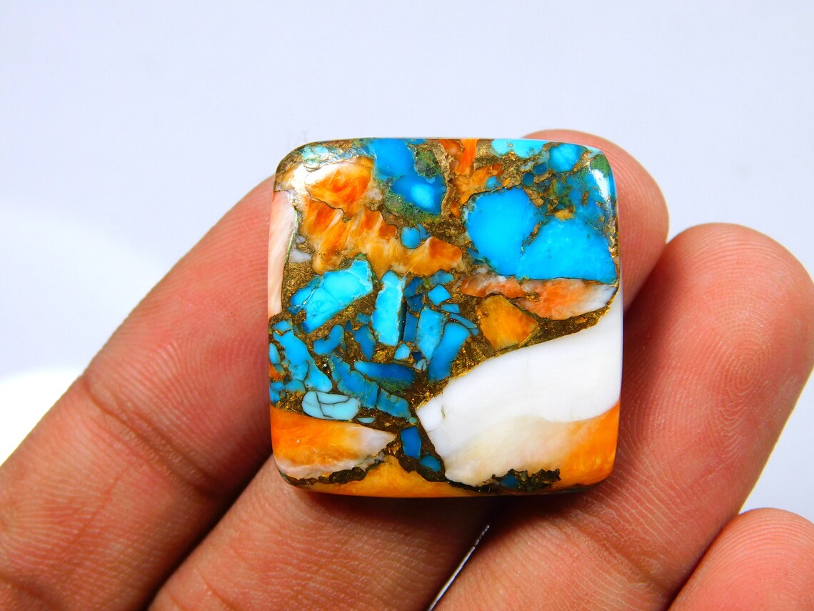 32.00 Cts Mohave Copper Oyster Turquoise Gemstone Handmade Etsy