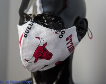 Chicago Bulls Washable Mask With Inlet For Filter