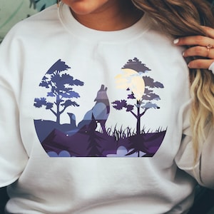Wolf Sweatshirt, Wolf T-Shirt, Wolf Sweatshirt For Women, Cute Wolf Sweatshirt, Moon Wolf, Animal Shirt, Howling Wolf Shirt, Gift for Her