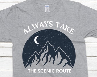 Bergs-T-shirt Forestcore bergs-T-shirt Road Trip-T-shirt Estetisk T-shirt Komfort Vandring-T-shirt Unisex
