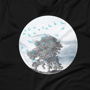 Flock of Birds T-Shirt, Mountains T-Shirt , Hiking Shirt, Mountain Shirt, Mountains Shirt, Camping Shirt, Nature Shirt, Mountains Calling
