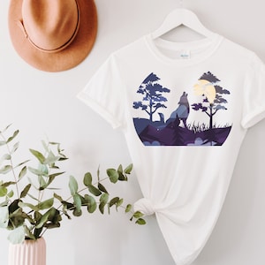 Wolf Shirt, Wolf T-Shirt, Wolf Shirt For Women, Cute Wolf Shirt, Moon Wolf, Animal Shirt, Howling Wolf Shirt, Wolf Sweatshirt, Gift for Her