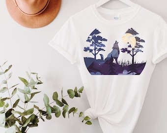 Wolf Shirt, Wolf T-Shirt, Wolf Shirt For Women, Cute Wolf Shirt, Moon Wolf, Animal Shirt, Howling Wolf Shirt, Wolf Sweatshirt, Gift for Her
