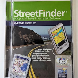 Conjunto de 2 CDs do software de mapeamento Handmark StreetFinder Rand McNally, edição vintage de 2003.