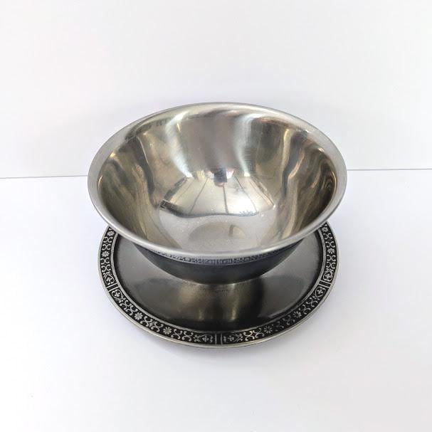 Vintage Cordova by Riviera Stainless Steel Gravy Boat with Attached Tray