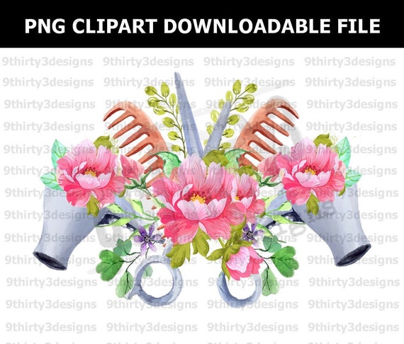 Floral Hairdresser Hairstylist Design Digital Printable Etsy