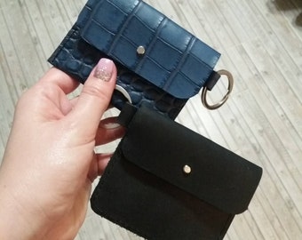 Card holder leather oyster card holder Small Card holder Purse Leather Wallet Mini Wallet business card holder Keychain envelope Crossbody