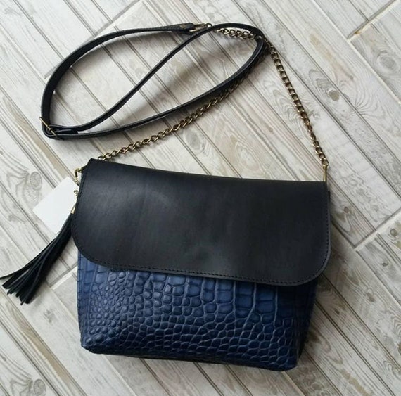 leather handbags blue