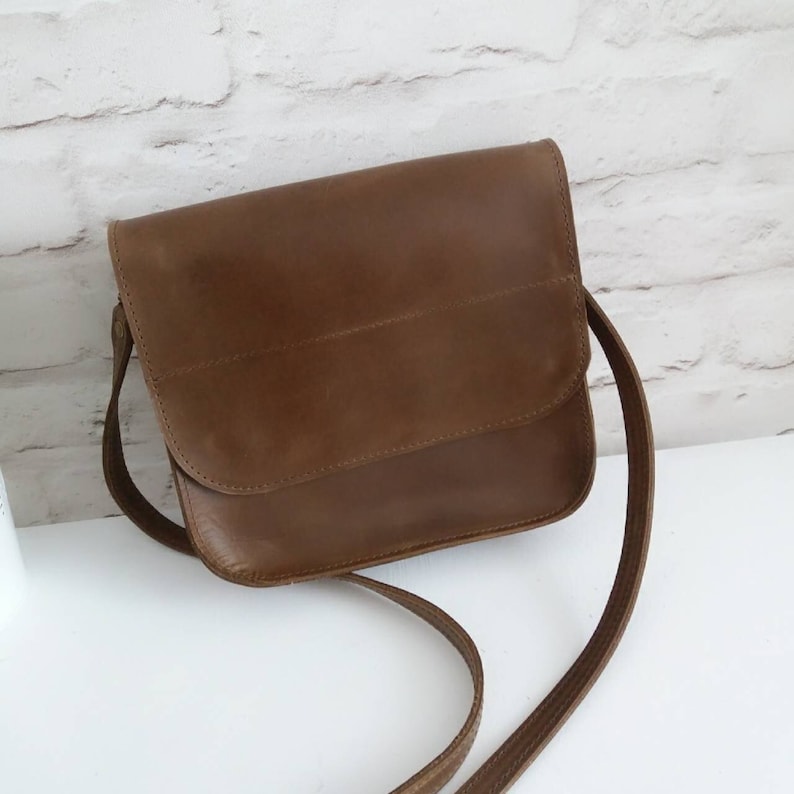 Olive Leather Crossbody Bag Handmade Brown Leather Crossbody Etsy