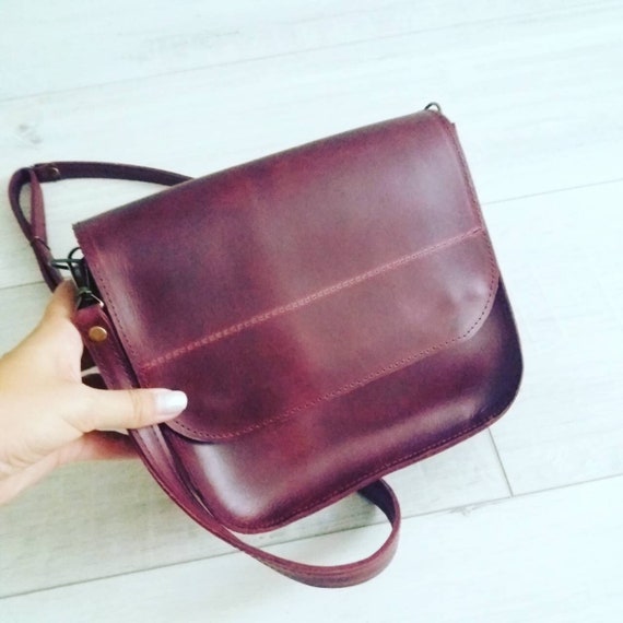 burgundy leather cross body bag